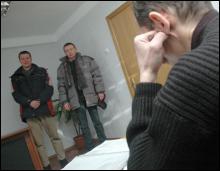 Валентин Терещук (праворуч) і Андрій Крикуненко в залі суду