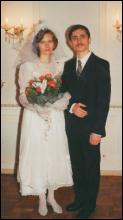 Свадебное фото Ладиславы и Анатолия Барабаш, сделанное в 1993 году