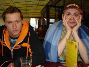 Вокаліст гурту ”Бумбокс” Андрій Хливнюк (ліворуч) та гітарист Андрій Самойло