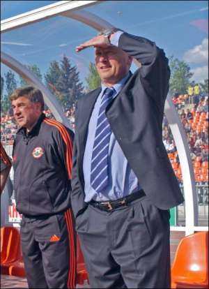 Віктор Прокопенко (праворуч) майже два роки був головним тренером донецького ”Шахтаря”