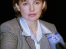 Первый заместитель председателя партии "Громада" Юлия Тимошенко на пресс-конференции в Киеве, в воскресенье, 14 декабря в 1997 г.