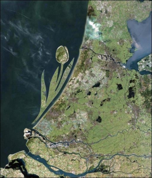 Такой вид может иметь остров, который хотят построить у побережья Голландии. На нем можно будет жить, работать и отдыхать
