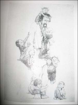 Художниця Олена Кульчицька зобразила злидні такими, як їх змальовують народні перекази