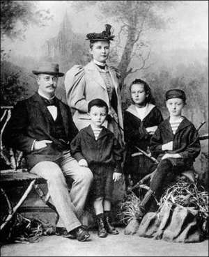 Рудольф Дизель с женой и детьми, 1890-е