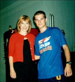 Денис Балдін та американська кіноакторка Сінтія Ротрок під час чемпіонату світу в США у 2003 році