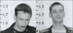 Двоє затриманих і звинувачених міліцією в розбої мешканців Луганщини. Зліва — Олександр Шломін, справа — Олександр Гордієвський