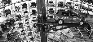 У Сіті, центрі Лондона, з 2004 року працюють понад 30 багаторівневих гаражів. Автоматичний підйомник ставить машину у вільну нішу. Стоянка протягом робочого дня коштує 68 доларів. Місячний абонемент — 1167