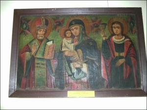 150-річна ікона ”Плащаниця. Покладання у гроб”. Її художник Володимир Козюк купив у Ямполі