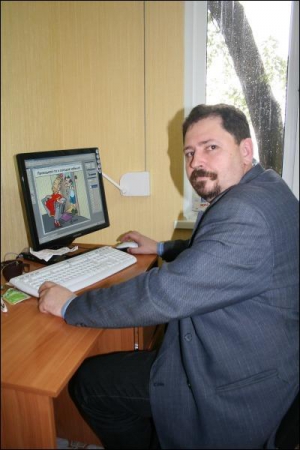 Андрій Саєнко створює карикатури за допомогою комп’ютера