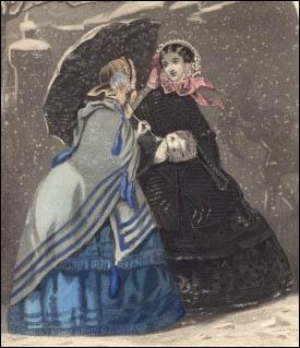 Женщины в зимнем наряде сезона 1858–1859, рисунок из тогдашнего английского журнала ”Годис лейдис бук мегезин”