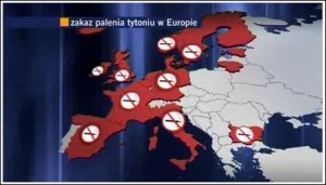 Карта, на якій виділені країни із забороною паління в громадських місцях