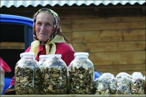 На фестивалі грибів у прикарпатському селищі Ворохта трилітрову банку сушених грибів продають за 250 гривень.  Літровий слоїк  коштує 90 гривень