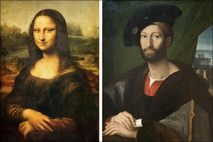 Мона Лиза, по новой версии, не была женой торговца шелком, а любовницей Джулиано Медичи (справа), сына флорентийского правителя Лоренцо Прекрасного 