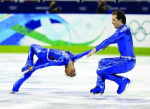 Тетяна Волосожар та Станіслав Морозов під час виконання довільної програми на Олімпійських іграх у Ванкувері