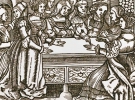 Жіноче зібрання, дереворит XVI cтоліття