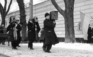 Зйомки фільму ”Біла гвардія” за однойменним романом Михайла Булгакова біля Софійської площі в Києві