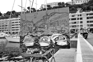 Український художник-імпресіоніст Михайло Деяк намалював пейзаж у затоці міста-королівства Монако. Минулого літа мандрував країнами Європи. Його роботи нині продаються від 2,5 до 5 тисяч доларів
