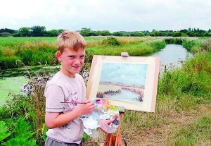 Кірон Вільямсон малює струмок. Дев’ятирічний британський художник за тиждень створює шість полотен. Найдорожчу картину продав за вісім тисяч фунтів стерлінгів