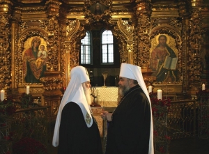 Патриарх Филарет (УПЦ КП) с митрополитом Мефодием (УАПЦ)