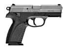 3FN Herstal FNP­9 (Бельгія/США)
Напівавтоматичний пістолет із рамкою з полімерних матеріалів має широкий і плавний спуск. Через це визнаний як простий у використанні й точний. Патрон 9x19 мм Parabellum.