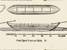 Козацька чайка, малюнок французького інженера Ґійома Левассер де Боплана, середина XVII століття. Одиниця міри на схемі – стопа (pied) – коло 30 сантиметрів