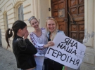 Далее девушки отправились провети акцию в центре Львова