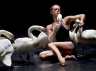 Белые лебеди появляются на сцене во втором акте - причем каждый раз, когда птицы оказываются на сцене, танец становится медленнее