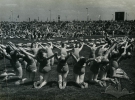 Театралізований виступ гімнасток на стадіоні СКА під час спортивного свята, 1959 р.