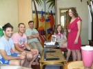 Хосе, Августин, Едуард, дочки Настя і Люба в кімнаті, яку виділили для іспанських гостей