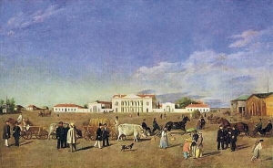 На картині Євграфа Крендовсь-
кого ”Олександрівська площа 
у Полтаві” 1830 року 
зображений центр тодішнього губернського міста