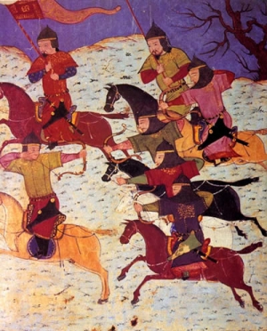 Монгольські лучники на конях