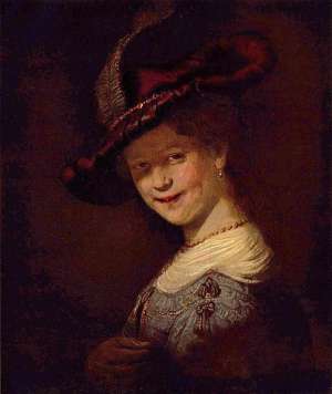 Одна из известных картин Рембрандта - &quot;Смеющаяся Саския&quot;, 1633