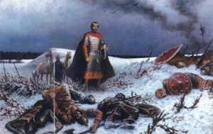 Князь Мстислав на поле битвы при Листвене