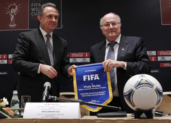 Министр спорта России Виталий Мутко и президент ФИФА Йозеф Блаттер