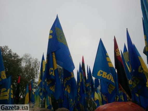Митинг возле памятника Тарасу Шевченко в Киеве