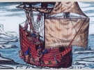 Корабль Баренца, вскоре раздавленный льдами, в 1596 году
