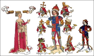 Ричард III (в центре) в окружении жены, Анны Невилл, и сына Эдуарда, принца Уэльского (средневековая миниатюра)
