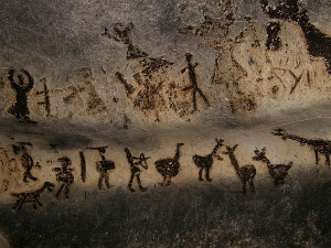 Охотничьи сцены в болгарской пещере Магура