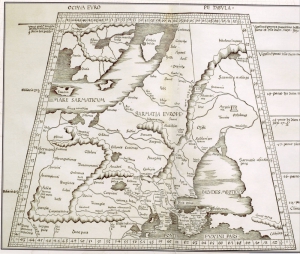 Карта Європи Клавдія Птоломея, 2 ст. н е., видана у Страсбурзі 1513 року