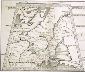 Карта Европы Клавдия Птолемея, 2 в. н э, изданная в Страсбурге 1513 года