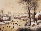 Питер Брейгель Старший &quot;Зимний пейзаж с катающимися на коньках и птицами&quot;, 1565