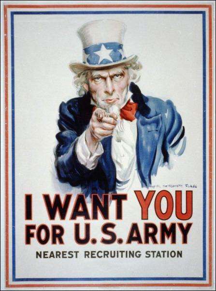 ”Ты нужен мне в армии США”, — призывал Дядюшка Сэм на плакате 1917 года