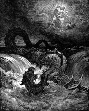 Убийство Левиафана. Гравюра Гюстава Доре, 1865 г.