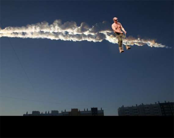 После спасательной операции с журавлями, Путин пересел на метеориты?