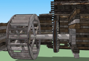 Тематическая иллюстрация. 3D-модель старинной мельницы
