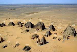 Нумерация уже известных древних пирамид в Мерое, Судан