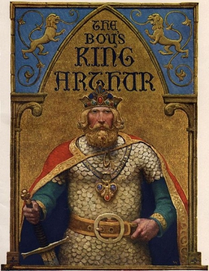 Титульная страница книги - Sir Thomas Malory's. &quot;History of King Arthur and His Knights of the Round Table, Edited for Boys by Sidney Lanier» (New York, Charles Scribner's Sons, 1922)