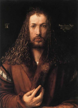  ”Автопортрет у хутрі” 1500 року є найбільш загадковим в Альбрехта Дюрера. Якщо не знати, хто зображений, здається, що на картині — Ісус Христос. Та богохульство виключене — Дюрер був людиною глибоко релігійною