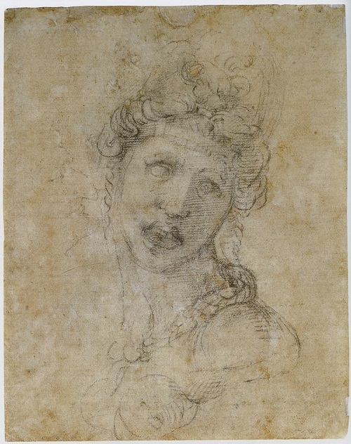 Малюнок, зроблений на звороті портрета Мікеланджело &quot;Клеопатра зі зміями&quot;