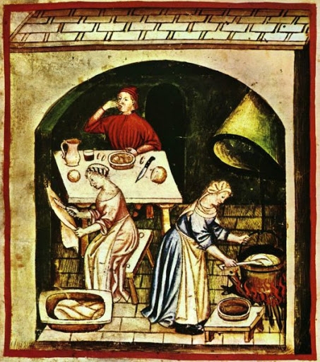 Приготовление пищи, средневековая миниатюра